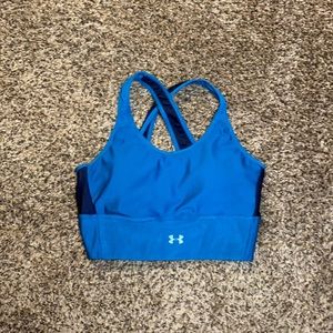 Blue Under Armour Sports Bra with front pocket